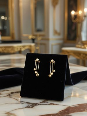 Arany színű bogyós lógós fülbevaló