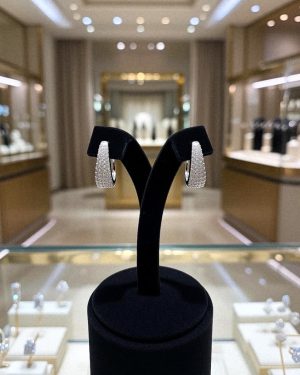 Ezüst köves nemesacél fülbevaló