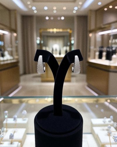 Ezüst köves nemesacél fülbevaló