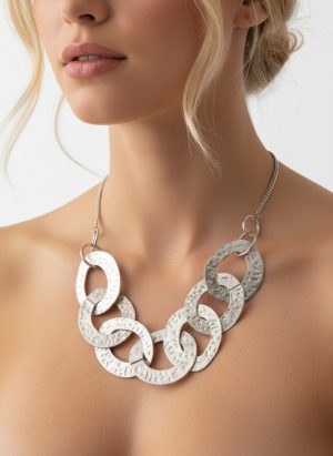 Ezüst nyaklánc ovális medálokkal