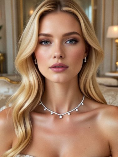 Ezüst apró köves nyaklánc.