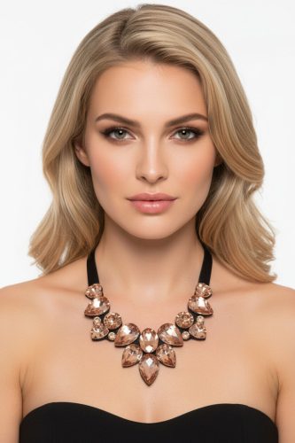 Barack színű köves nyakánc