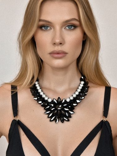 Grafit szürke és ezüst köves nyaklánc