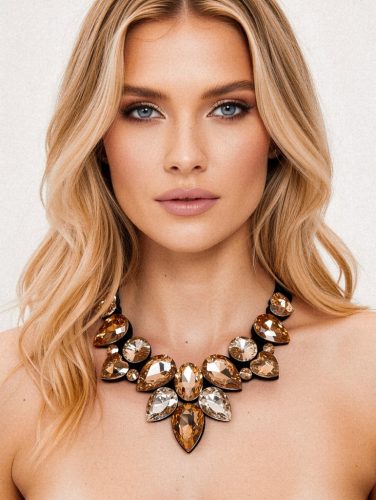 Arany színű köves nyakánc 