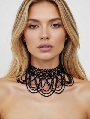 Fekete gyöngy nyaklánc