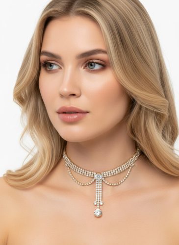 Arany színű strasszköves nyaklánc