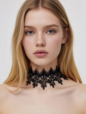 Fekete csipke choker nyaklánc