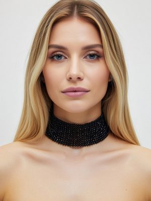 Fekete gyöngy choker nyaklánc
