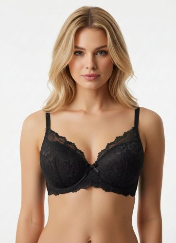 Head Over fekete csipkés melltartó