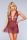 Burgundy mesh babydoll csipke részletekkel