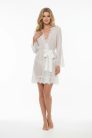 Exkluzív fehér szempilla csipkés kimonó tangával