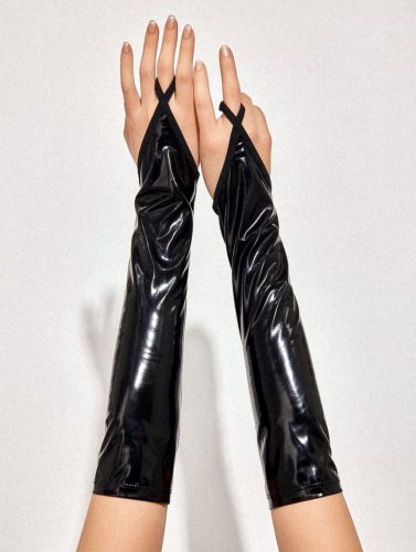 Fekete fényes latex hatású kesztyű