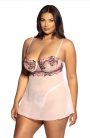 Exkluzív hímzett plus size babydoll tangával