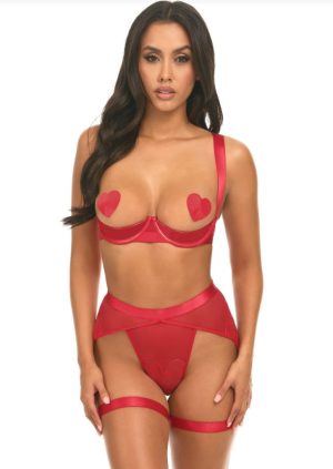 2 részes nyitott melltartós mesh és vinyl szett