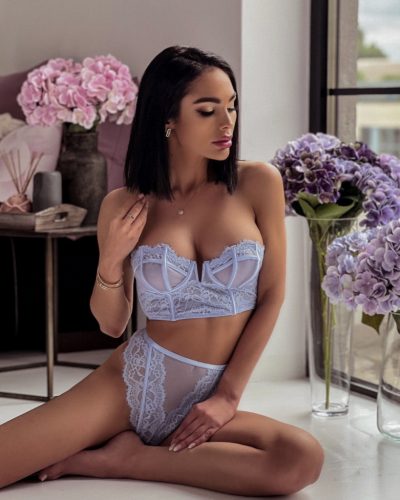 Kék szempilla csipkés pánt nélküli bustier szett