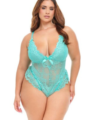 Valentin csipkés merevítő nélküli plus size teddy
