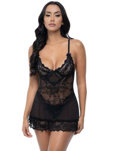 Exkluzív csipkés babydoll tangával