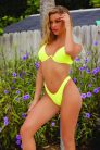 Aruba neon sárga merevítős bikini szett