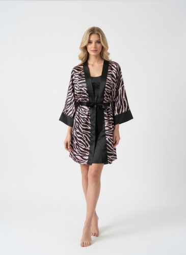 COCO zebra mintás szatén hálóruha szett 