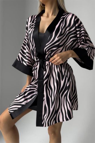 COCO zebra mintás szatén hálóruha szett 