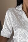 COCO fehér mintás szatén hálóruha short szett