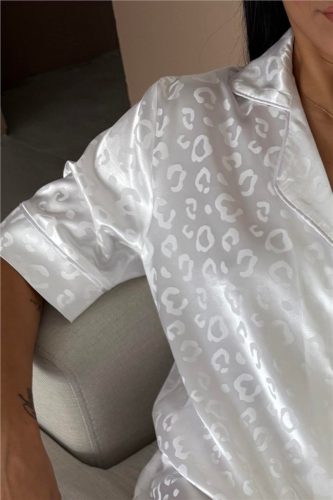 COCO fehér szatén hálóruha szett