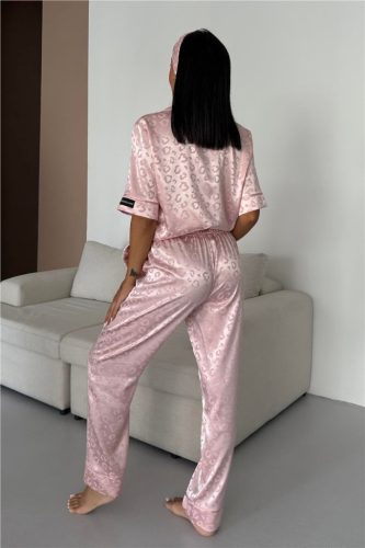 COCO rózsaszín szatén hálóruha szett