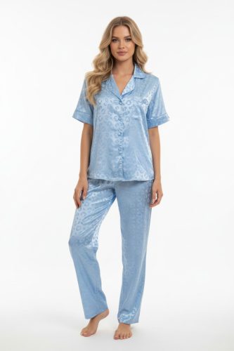 COCO kék szatén hálóruha szett