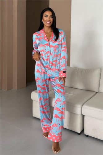 COCO flamingó mintás szatén hálóruha szett