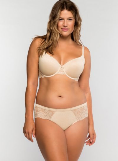 Nude melange csipkés hipster