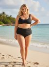 Paula magasított plus size bikini alsó