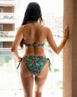 Tropical print bikini szett