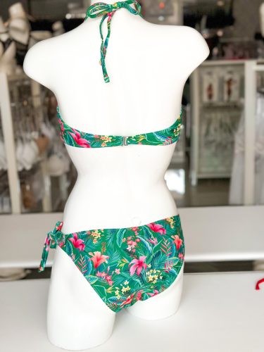 Tropical print bikini szett