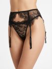 Ráncolt oldalpántos gumis derekú csipkés tanga
