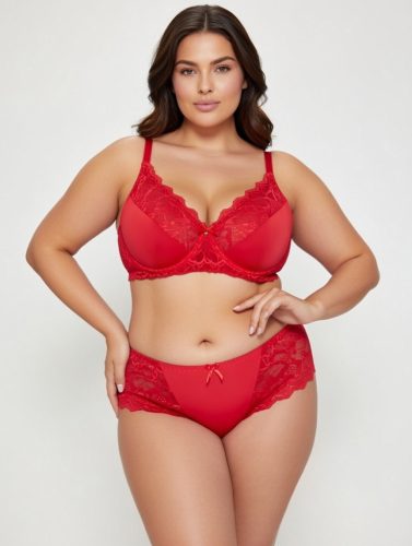 Donna piros csipkés melltartó szett