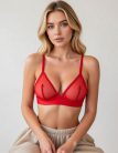 Piros tüll merevítő nélküli bralette
