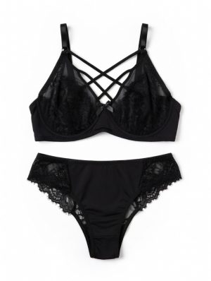 Zinnia fekete csipkés plus size szett