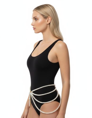 Fekete gyöngy testékszer