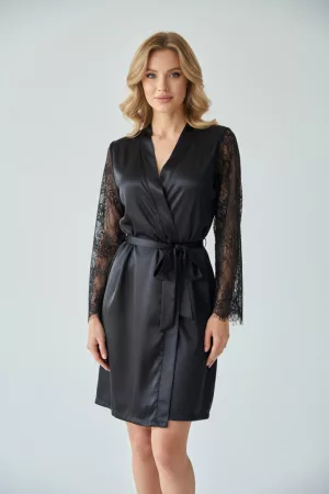 Olivia szatén kimonó csipke ujjal