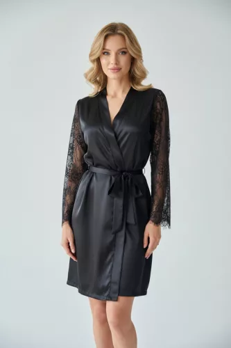 Olivia szatén kimonó csipke ujjal