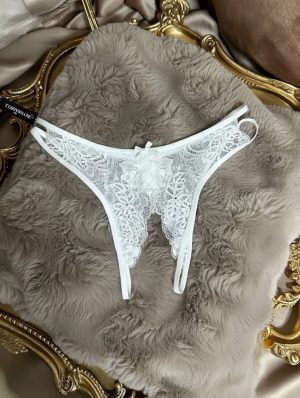 Rugalmas csipkés nyitott bugyi