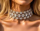 Vastag arany színű ezüst köves choker nyaklánc