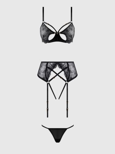 Rosalie hímzett harisnyatartós szett