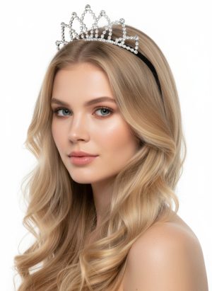 Strasszos ezüst hajpánt