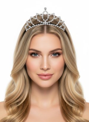 Hajpánt ezüst strasszkövekkel