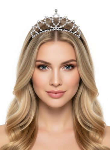 Hajpánt ezüst strasszkövekkel