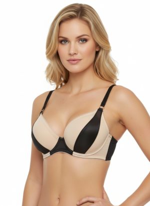 Penelope testszínű-fekete előformázott melltartó