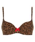Leopárd mintás melltartó, párnázott kosarakkal