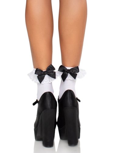 Fekete színű zokni fehér masnival