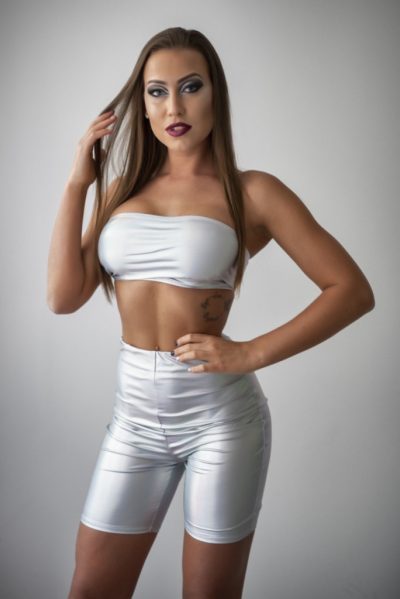 Holographic bandeau és short szett